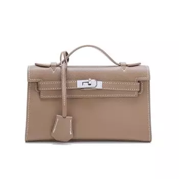 2025 Новая сумка с рисунком пальмы Kai Generation Fashion Texture из натуральной кожи и коровьей кожи с диагональным поперечным ремешком на одно плечо 22x8x14cm коричневый