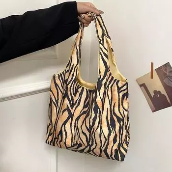 2025 новая сумка с рисунком зебры женская сумка-тоут для студентов колледжа сумка большой емкости