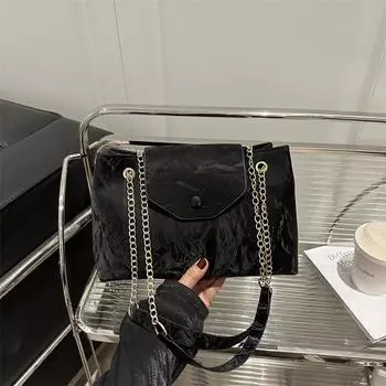 2025 новая сумка-тоут с цепочкой женская универсальная подмышечная сумка через плечо высокая мода серебряный