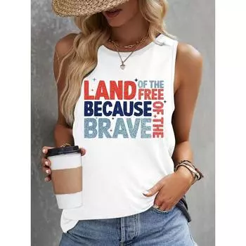 2025 Новая уличная мода женская футболка без рукавов летняя повседневная женская майка с монограммным принтом женская майка S