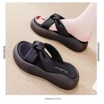 2025 новая верхняя одежда интернет-знаменитости толстая подошва мода повседневная универсальная высокая чувственность женские летние мягкие нескользящие тапочки 35 хаки