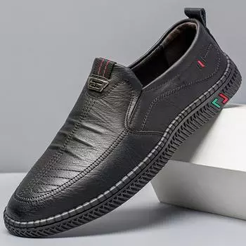 2025 новая весенняя мужская обувь ручной работы онлайн мужская обувь нескользящая обувь для вождения дышащая повседневная кожаная обувь мужские одинарные туфли 865 38 хаки