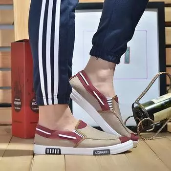 2025 новая весна корейская версия модные универсальные парусиновые туфли мужская обувь повседневная обувь дышащая обувь для скейтбординга студенческая обувь для прилива 39 кофейный