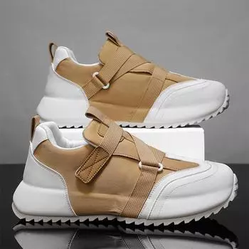 2025 Новая весна Мягкая кожа Дышащая Daddy Shoes Корейская версия Универсальная спортивная повседневная обувь Мужская универсальная обувь на платформе 39