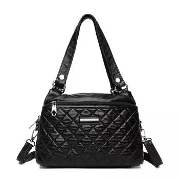 2025 Новая высококачественная повседневная женская сумка-тоут небольшой емкости, женская кожаная сумка, модная женская дизайнерская роскошная ручная сумка чёрный