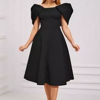 2025 новая женская одежда темперамент элегантное платье-маятник большого размера свободное платье со талией S красный