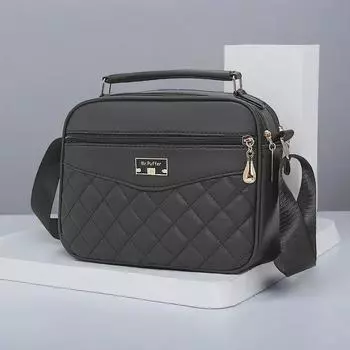 2025 Новая женская сумка через плечо из искусственной кожи с вышивкой в форме ромба зелёный