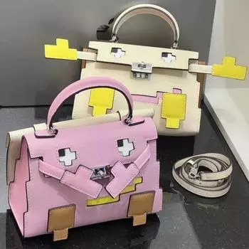 2025 Новая женская сумка из натуральной кожи с рисунком ладони, кожаная цветная сумка чихуахуа, мини-ручная сумка на одно плечо с диагональным крестом, маленькая сумка 20x13x7cm синий