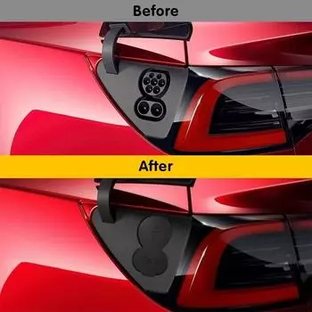 2025 Новинка Для Tesla Model 3 Аксессуары Европа Вилка Автомобильный Зарядный Порт Пылезащитный Чехол Автомобиль Модель Y Аксессуары Модель 3 2025 чёрный