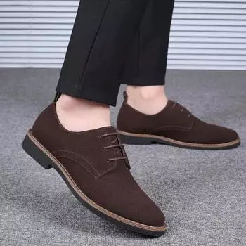 2025 Новинка в Chaussure Homme замшевые кожаные мужские туфли Оксфорды повседневные классические кроссовки удобная обувь платье большой размер балетки 38 серый