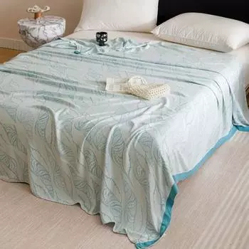 2025 Новое гладкое жаккардовое многофункциональное двухслойное марлевое холодное одеяло-полотенце из бамбукового волокна 150x200cm 1pcs