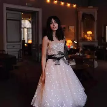 2025 новое платье сексуальное без рукавов с подтяжками топ-труба средней длины шифоновое платье S розовый