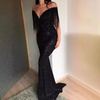 2025 новое платье, сексуальное облегающее платье с V-образным вырезом без рукавов, длинное платье S чёрный