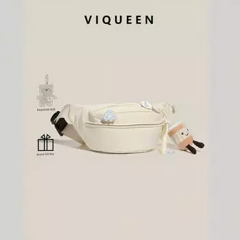 2025 Новое поступление Холщовая повседневная сумка Женская сумка-мессенджер Летняя спортивная нагрудная сумка Миноритарная универсальная сумка на плечо Женская Light beige [send pendant]]