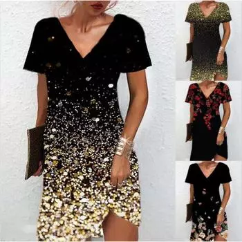 2025 Новое женское платье с заниженной талией, элегантное платье с принтом, весна-лето, свободное и удобное S хаки