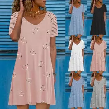 2025 Новое женское платье с заниженной талией, элегантное платье с принтом, весна-лето, свободное и удобное S белый