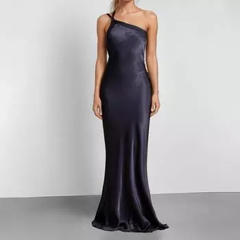 2025 новое женское темпераментное сексуальное вечернее платье со шнуровкой, облегающее платье с открытой спиной S золотой