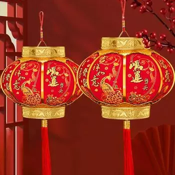 2025 Новогодний фонарь Китайский Новый год Атмосфера Украшения Весенний фестиваль Подвесные фонарики Удачи Фу Красный фонарь