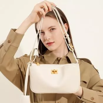 2025 Новогодняя сумка-багет из кожи Rodeo Mini через плечо - Универсальный стиль в стиле мотоцикла 23*5*13 чёрный