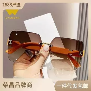 2025 новые безрамные двухцветные постепенно меняющиеся высококачественные женские трендовые солнцезащитные очки для вождения модные солнцезащитные очки