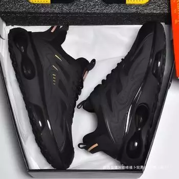 2025 новые черные мужские кроссовки с воздушной подушкой и сеткой дышащие и удобные летом, студенческие нескользящие повседневные мужские кроссовки для пап 39