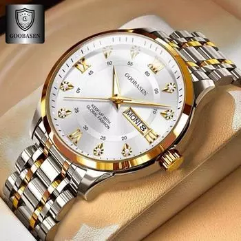 2025 Новые деловые и досуговые универсальные мужские часы с календарем и ночной подсветкой, водонепроницаемые, с большим циферблатом, кварцевые мужские часы