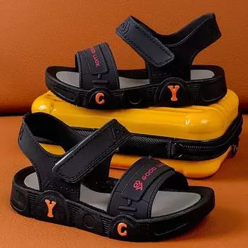 2025 Новые детские повседневные сандалии Летняя одежда для мальчиков и девочек Нескользящая мягкая подошва Студенческая обувь Пляжная обувь 24-25