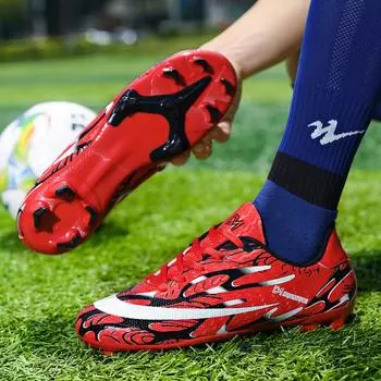 2025 новые футбольные бутсы для девочек и мальчиков с длинными сломанными ногтями детские розовые студенческие газонные дышащие тренировочные бутсы молодежные 31