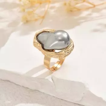 2025 Новые геометрические украшения Горячая распродажа Женское кольцо Геометрическое Инкрустированное жемчугом особой формы Дизайн Открытое кольцо