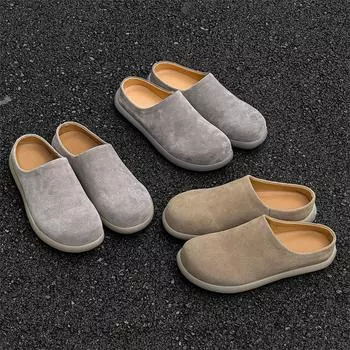2025 новые ленивые тапочки с одной педалью сандалии на толстой подошве парные тапочки 45789-55789 серые-J 38