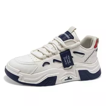 2025 новые летние мужские дышащие белые туфли, модные универсальные студенческие кроссовки на платформе, повседневные туфли для скейтбординга, старые модные туфли 39