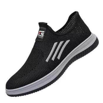 2025 Новые летние мужские сетчатые повседневные туфли тонкие дышащие трикотажные кроссовки из ажурной ткани 39 серый