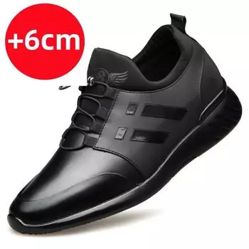 2025 Новые летние повседневные туфли из натуральной кожи для мужчин, кроссовки, удобная мужская обувь на платформе, стелька для увеличения роста 6 см 38
