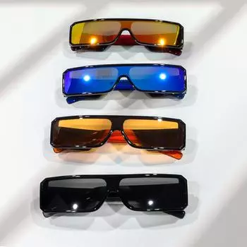 2025 Новые модные интегрированные линзы для мужчин и женщин Прямоугольные солнцезащитные очки Ретро очки Y2k UV400