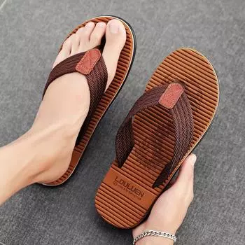 2025 новые модные шлепанцы мужские домашние и уличные тапочки пляжные шлепанцы большого размера 39 чёрный