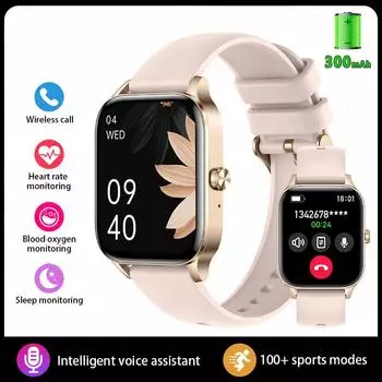 2025 Новые модные смарт-часы для женщин 1,85” HD экран Настраиваемый циферблат часов Монитор женского здоровья Часы Bluetooth звонки Спортивные смарт-часы Pink silicone