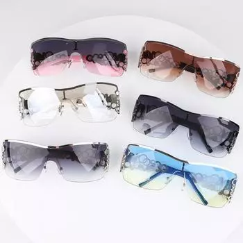 2025 Новые модные солнцезащитные очки без оправы Y2K для мужчин и женщин 2025 Высококачественные модные дизайнерские солнцезащитные очки