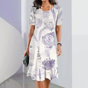 2025 Новые модные тенденции платья весна-лето платья с принтом на талии модные женские S