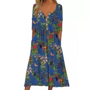 2025 Новые модные тенденции платья весна-лето платья с принтом на талии модные женские M чёрный