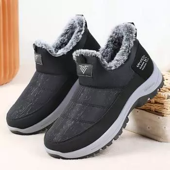 2025 Новые мужские и женские высокие зимние ботинки на танкетке, водонепроницаемые нескользящие туфли на платформе, повседневные удобные ботинки для пар из хлопка на молнии 36 красный