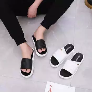 2025 новые мужские классные тапочки летняя модная верхняя одежда модные мужские уличные тапочки мужские домашние пластиковые тапочки 40 белый