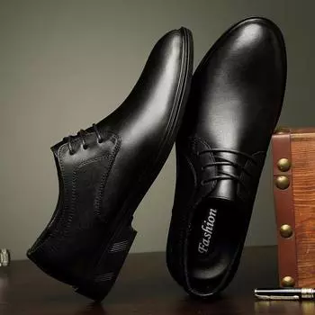 2025 новые мужские кожаные туфли, британские деловые кожаные туфли на все времена, черные мужские кожаные туфли из коровьей кожи первого слоя 35