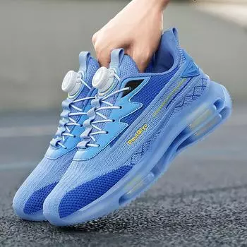 2025 новые мужские кроссовки с воздушной подушкой, нескользящие кроссовки для бега, мужская трендовая повседневная спортивная обувь с вращающейся пряжкой, модная мужская обувь для пап 39 бежевый