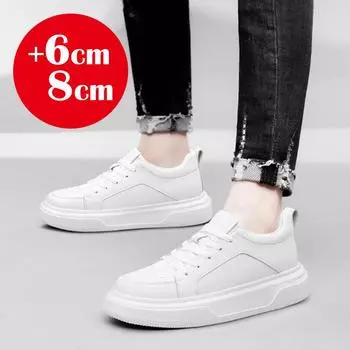 2025 Новые мужские кроссовки, увеличивающие рост, 10 см, невидимые кроссовки, белые, Leathe Sport Zapatillas de Hombre, большой размер 46 35