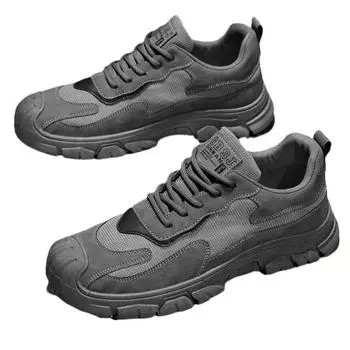 2025 новые мужские летние дышащие сетчатые туфли износостойкие ретро модные туфли противоскользящие спортивные туфли с мягкой подошвой противоскользящие сетчатые туфли для улицы 39 чёрный