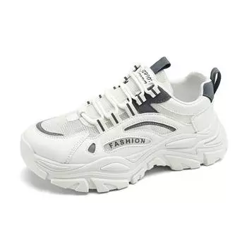 2025 Новые мужские летние сетчатые дышащие молодежные спортивные нескользящие повседневные туфли на платформе, увеличивающие рост, белые модные туфли для бега 39