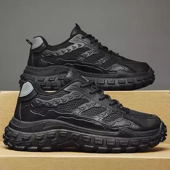 2025 новые мужские осенние сетчатые черные универсальные повседневные спортивные туфли для пожилых людей с шинами модные туфли 39