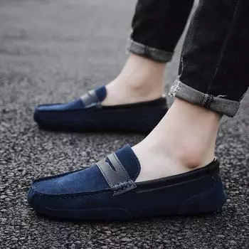 2025 новые мужские повседневные туфли большого размера 47 кожаные туфли дышащие туфли шапочки для вождения мужские туфли 1033 38