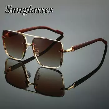 2025 Новые мужские солнцезащитные очки для вождения, путешествий и пляжа, ретро, квадратные, с большой металлической оправой, женские модные трендовые солнцезащитные очки golden frame