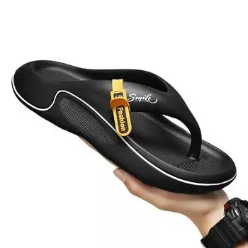 2025 Новые мужские тапочки, шлепанцы, домашние и уличные пляжные сандалии, мягкие подошвы, мужские нескользящие домашние тапочки, шлепанцы 39-45 38-39 чёрный